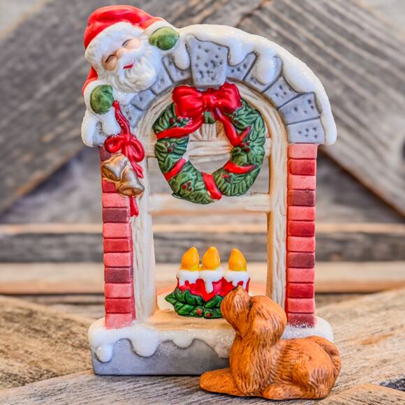 1980’s “Puppy Surprise Candle Holder”-Ceramic Christmas Decor w/ Box - Picture 2 of 8